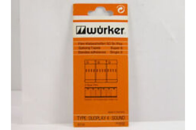 New WURKER Super-8 SPLICING TAPE 50 Piece Pack