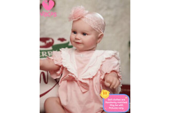 VACOS 24" Handmade Realistic Reborn Baby Dolls Vinyl Silicone Newborn Girl Doll