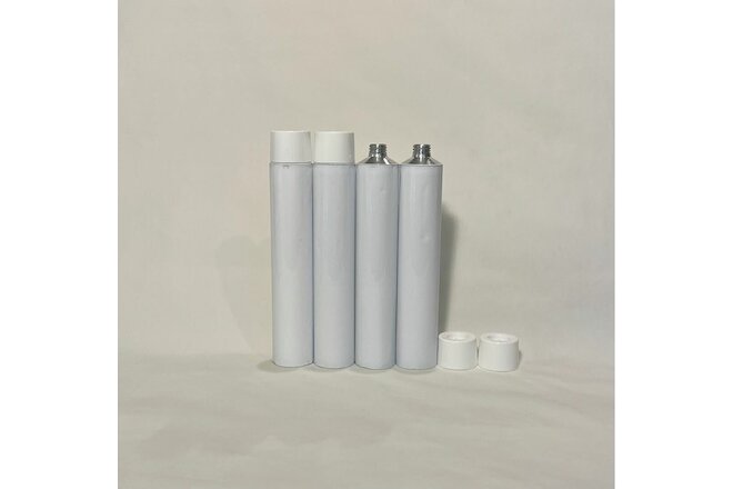 20pc- 45ml Empty Aluminum Paint Tubes Needle Cap Unsealed End w/ Adhesive Strip