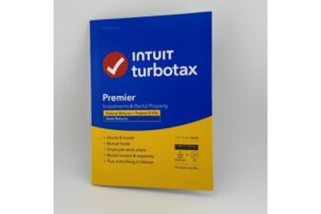 TurboTax Premier 2023 Federal + State for 1 User, Windows/Mac, Disc Sealed