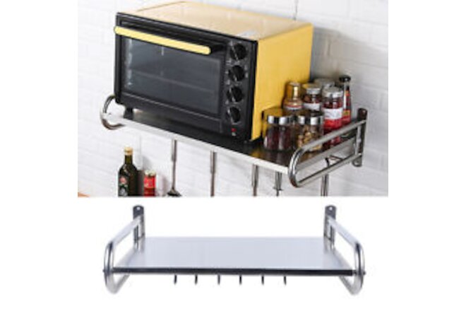 Microwave Oven Rack Stainless Steel Kitchen Wall-Mounted Shelf Storage Counter