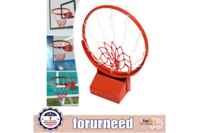 Sporting Goods 18in Solid Steel Orange Finished Basketball Rim Breakaway w Net