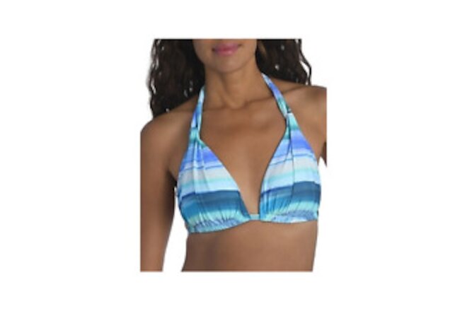 La Blanca Womens Ocean Tides Halter Bikini Top,Pacific Blue,8