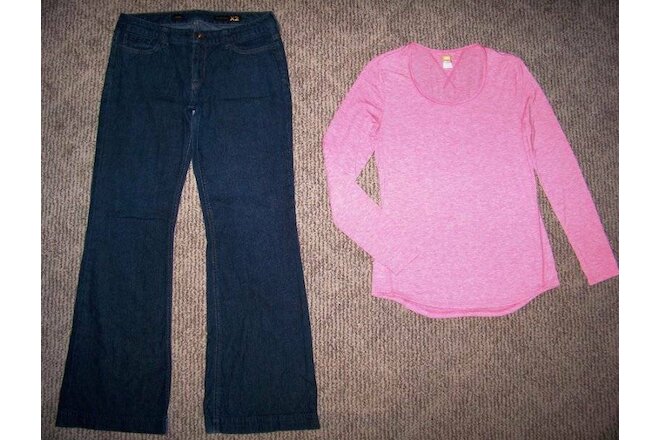 EXPRESS X2 WOMENS Size 10L x 33" JEANS & LUCY Lg-SLEEVE TOP BOTH Lt-WEIGHT