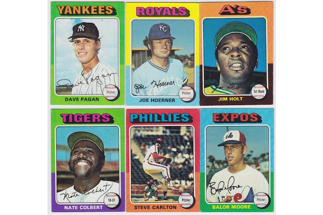 1975 Topps Baseball Cards - 51 Card Lot - VG to NrMt - See List and Scannings