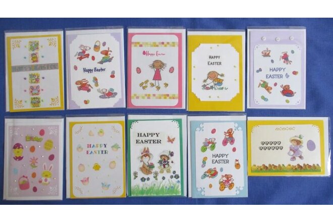 Lot-10 Assorted Easter 5x7" Handmade Greeting Cards  w/Envelopes