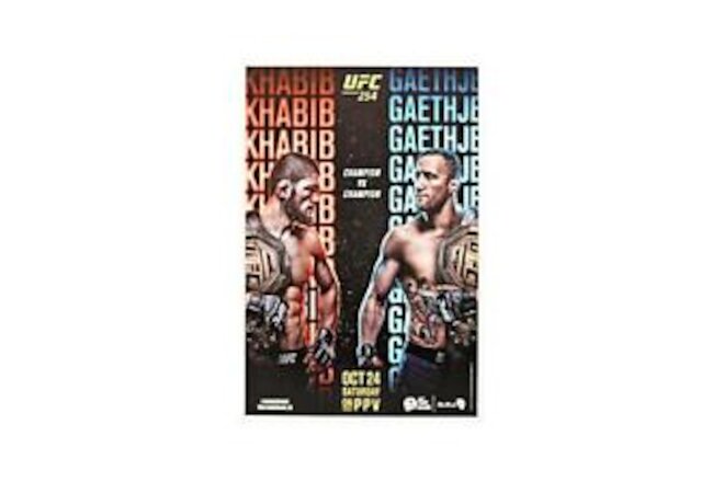 UFC 254: Khabib vs Gaethje Replica Event Poster on Stretched Canvas