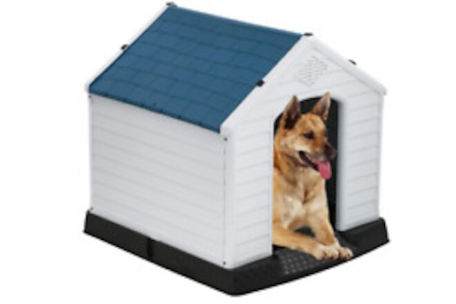 Large Plastic Dog House Outdoor Indoor Doghouse Puppy ShelterSturdy Dog Kennel