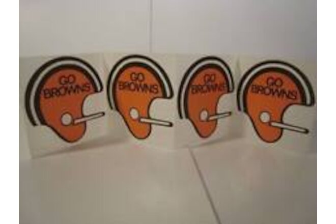 Vintage Cleveland Browns Helmet Stickers Football Decals NFL Single Bar 1970s