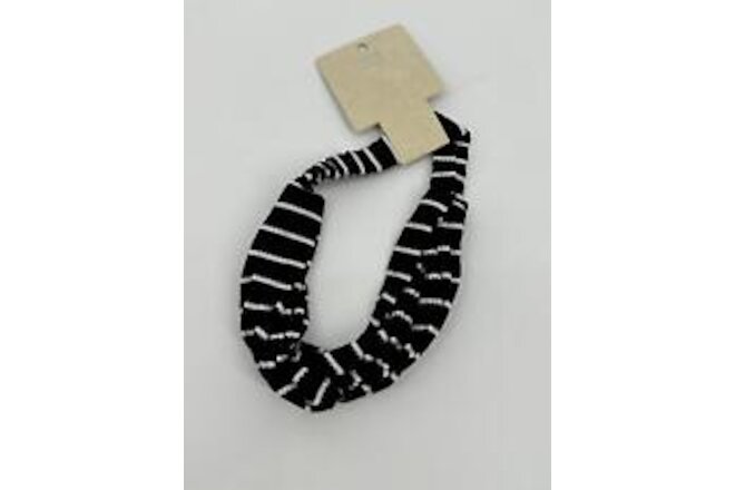 Cara NY Headband Black White Stripes One Size NEW NWT N155