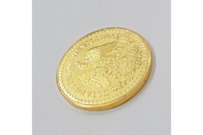 Mexico Gold 50 Pesos 1821 1947 Date Copy Coin SOLID 14k Gold Charm Centenario