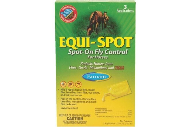 24 Pk Equi-Spot Spot-On Fly Repellent For Horses (3) 10 Ml Tubes/Pk 100506084