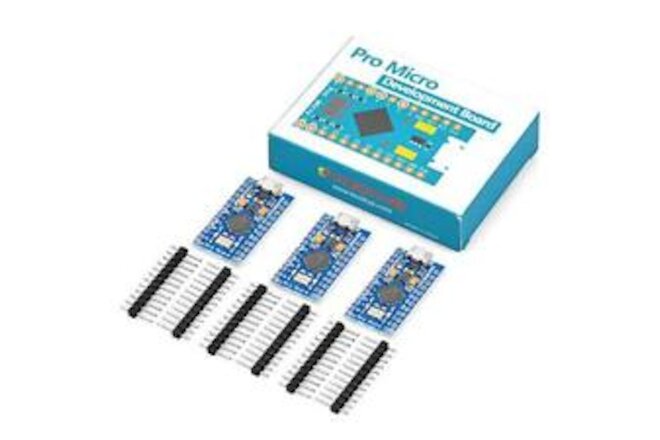 3PCS Pro Micro ATmega32U4 5V/16MHz Module Board 2 Row Pin Header for Arduino ...
