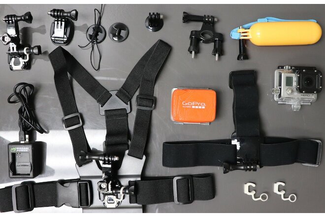 GOPRO 3+ SILVER WITH MULTIPLE ACCESSORIES! - 3243