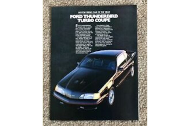1987 Thunderbird Motor Trend Car of the Year dealer brochure