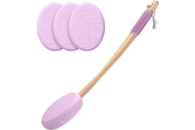 Amazerbath Lotion Applicator for Back, Feet, 4 Replaceable Pads with 1 Purple