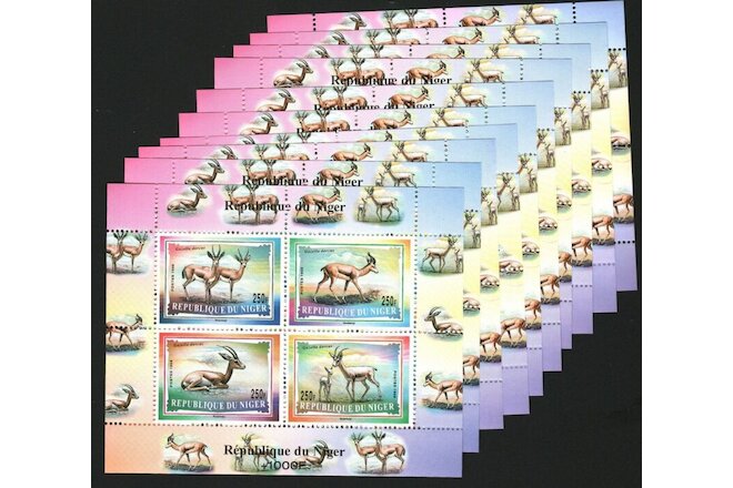 Niger 1998 Wholesale Lot Of 10 Stamps Sheets Deers Animals MNH #12958