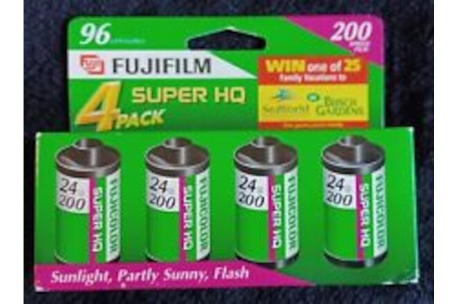 Fujifilm 35mm Film For Color Prints 4 Pack 96 Exposures 200 Speed