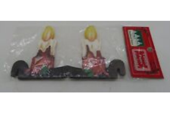 Vintage CHRISTMAS CANDLE Paper Garland Christmas Holiday 3"  NOS