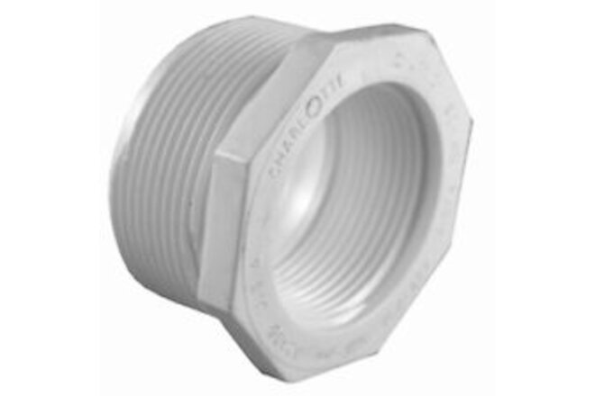 Schedule 40 PVC  Pressure Pipe Fitting, Reducer Bushing, White, 3/4 x 1/2-In.