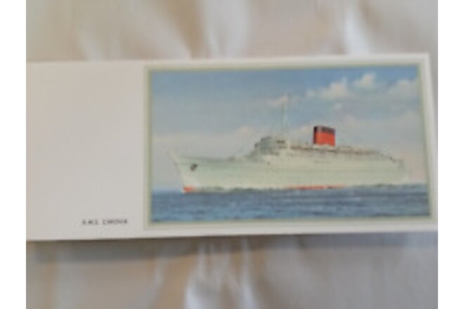 C1948-68 Set of 6 vintage mid century RMS Caronia Cunard Line dinner place cards