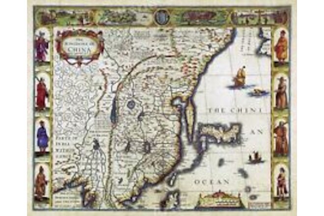 1626 Map of the Kingdom of China Japan Unusual Wall Map - 24x30