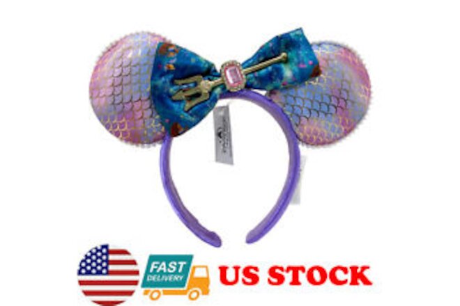 Disney- Parks Little Mermaid Minnie Mouse Rare Blue Bow Headband for Women Girl