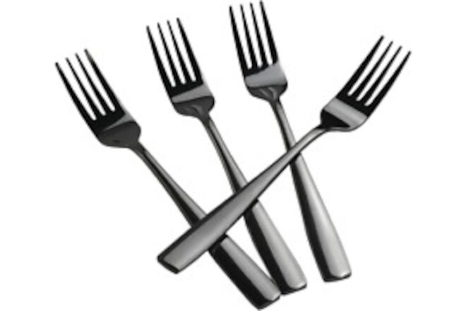 16-Piece Mirror Finish Black Stainless Steel Dinner Forks, Cutlery Forks, 8.07-I