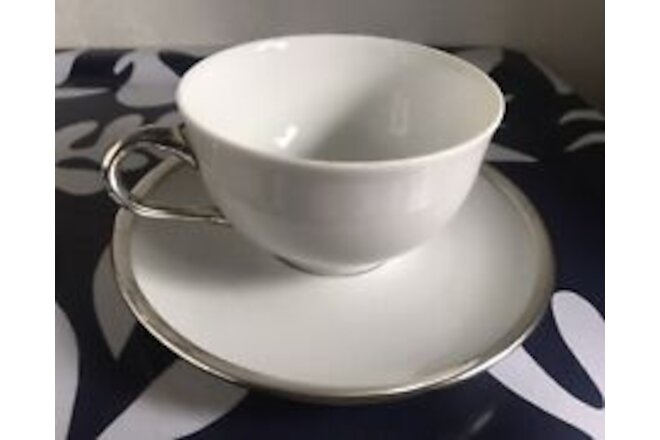 PUIFORCAT Cercle D'Argent STERLING Handle Tea Cup AND Saucer France