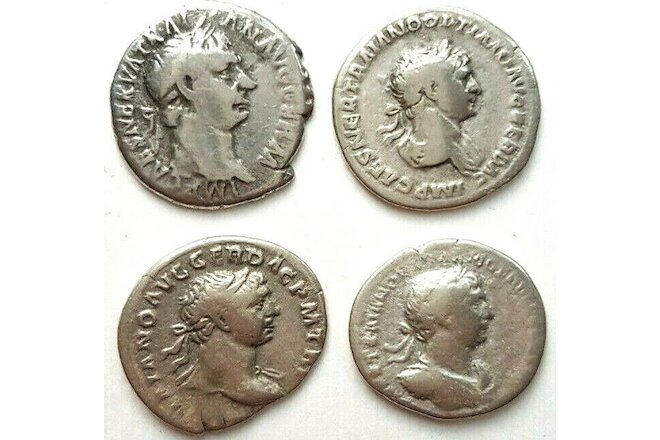 circa.98 - 117 A.D Emperor Trajan Roman Period Silver Denarius Coin Collection