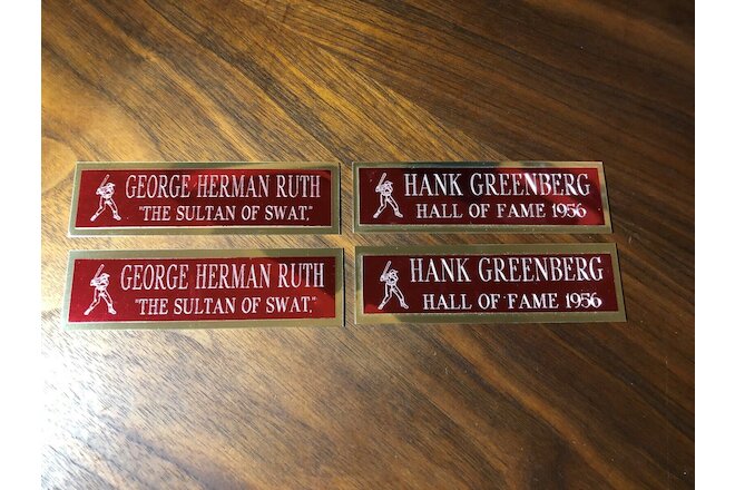 4 x - 1x4 Custom Engraved  Plate With Gold Backer / RUTH - GREENBERG