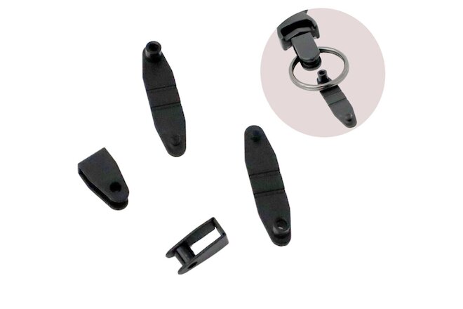 5 pcs - Black Plastic Key Ring Connectors - ID Badge Holder or Charm Adapter Tab