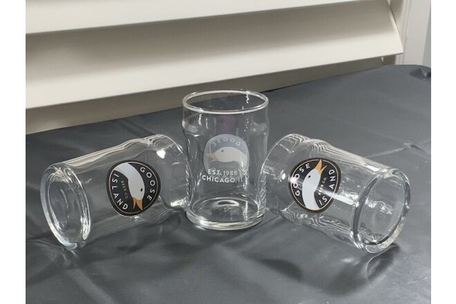(3) Collectable 1988 Goose Island Brewery Beer Glasses
