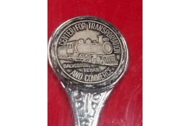 Vintage Spoon Center For Transportation Galveston Texas TRAIN LOCOMOTIVE 3.5"