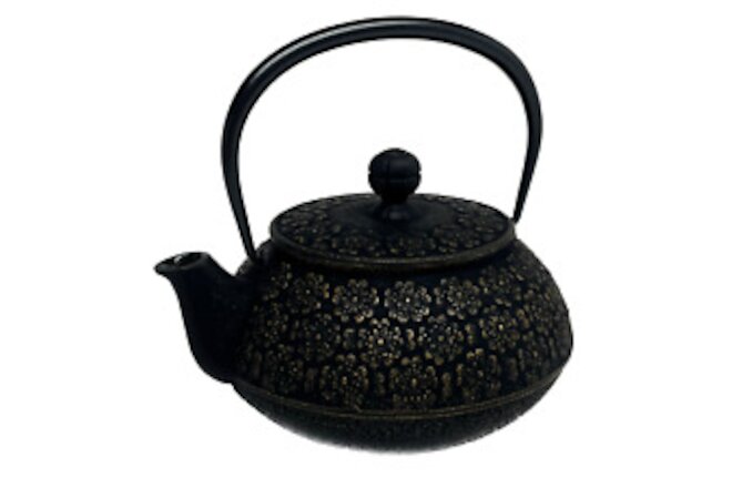 New Teavana Gold Black Cherry Blossoms Cast Iron 21oz Teapot Set With Infuser