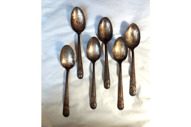 Vintage WM ROGERS & CO - Set of 6 - Silver Plate Presidential Collectible Spoons