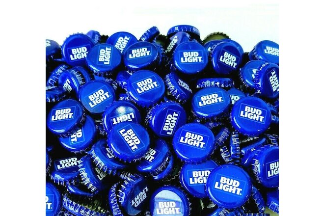 50 Bud Light Blue Beer Bottle Caps *Sanitized* Unbent *No Dents*