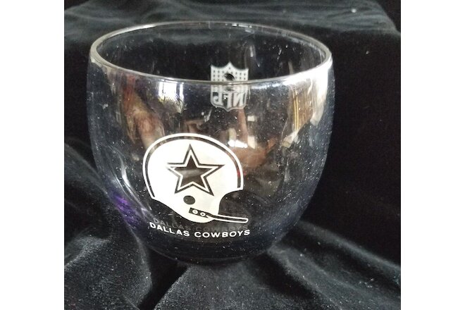 Vintage Lot of 3 NFL Dallas Cowboy Short Glasses 3 1/6 x 3 1/4 inches Smoky Gray