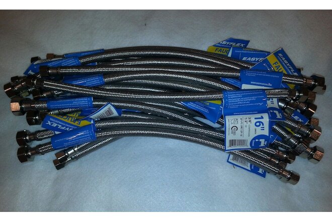 20 PACK Stainless Braided Faucet Sink Supply Line 3/8" Compression X 1/2" X 16"