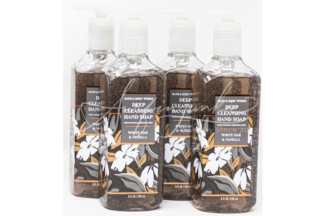 Bath & Body Works White Oak and Vanilla Deep Cleansing Gel Hand Soap Lot of 4