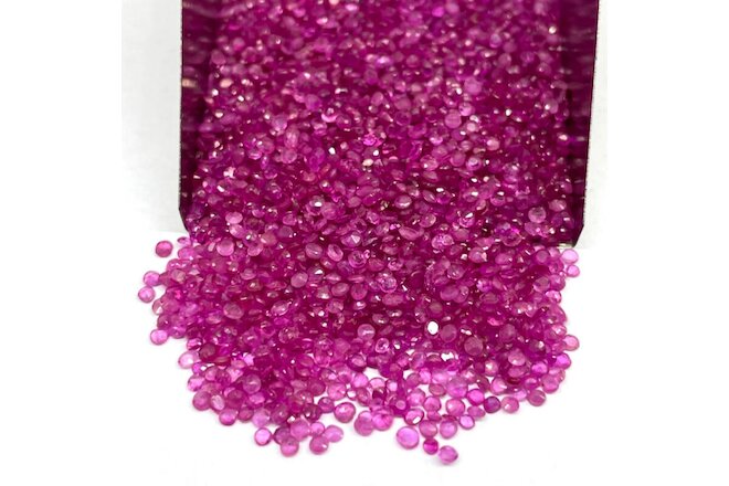 100 Pc Natural Ruby Round Cut Pinkish Red Loose Gemstone Wholesale Lot 1.2mm-2mm