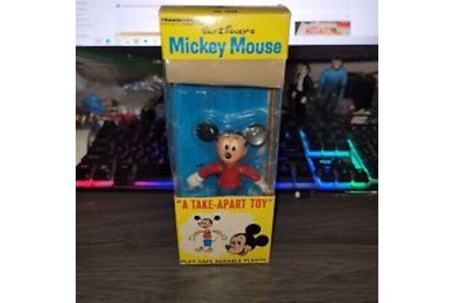 Vintage 1970s Walt Disney's Mickey Mouse "A TAKE-APART TOY" Transogram Boxed NEW