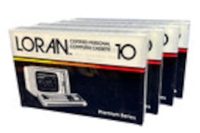 LORAN 10,  Factory Sealed lot of 4 Computer Cassettes - Vintage- New!