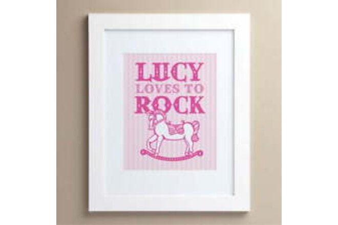 Personalized She Loves To Rock 11" x 14" Framed Print