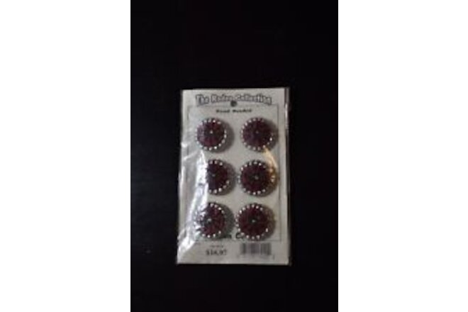The Rodeo Collection Vintage Hand Beaded Button Covers Set of 6 NIP