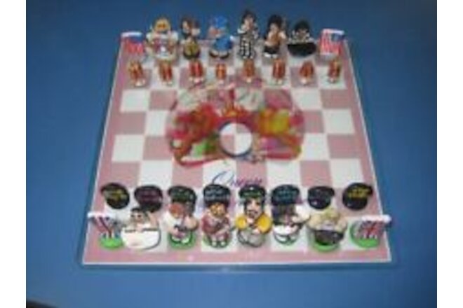 UNIQUE GIFT IDEA ONE OF A KIND HANDCRAFTED QUEEN CHESS SET 1970's vs. 1980's