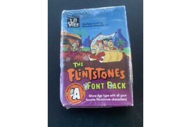 1992 The Flintstones Font Pack MS-DOS /Windows 3.1 Computer Hanna-Barbera Sealed