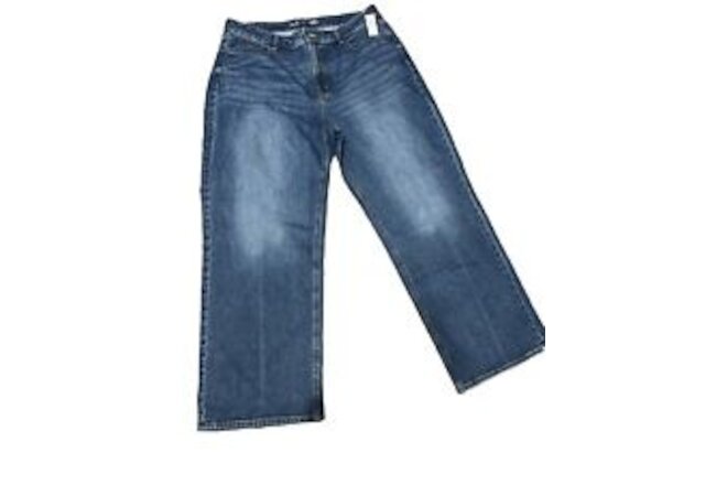 Old Navy Jeans Extra High Rise Curvy Sky Hi Wide Leg Secret Smooth Pockets SZ 18