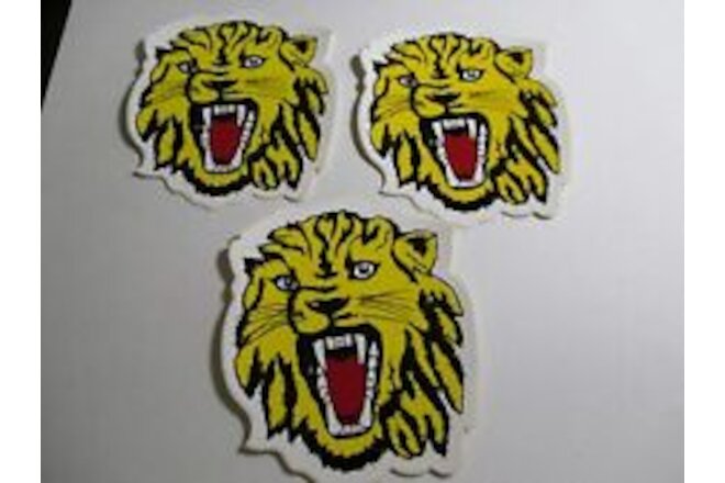 Vintage 3 Lion Stickers Wild Cat Puma Mountain Lion Kitties 3 x 4 Inches