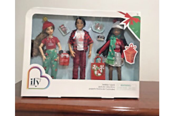 Disney Parks ILY 4EVER Holiday Doll Gift Set of 3 Dolls Accessories Treats NEW